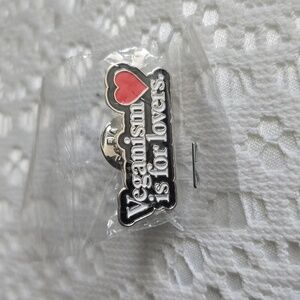 Vegan is for lovers pin